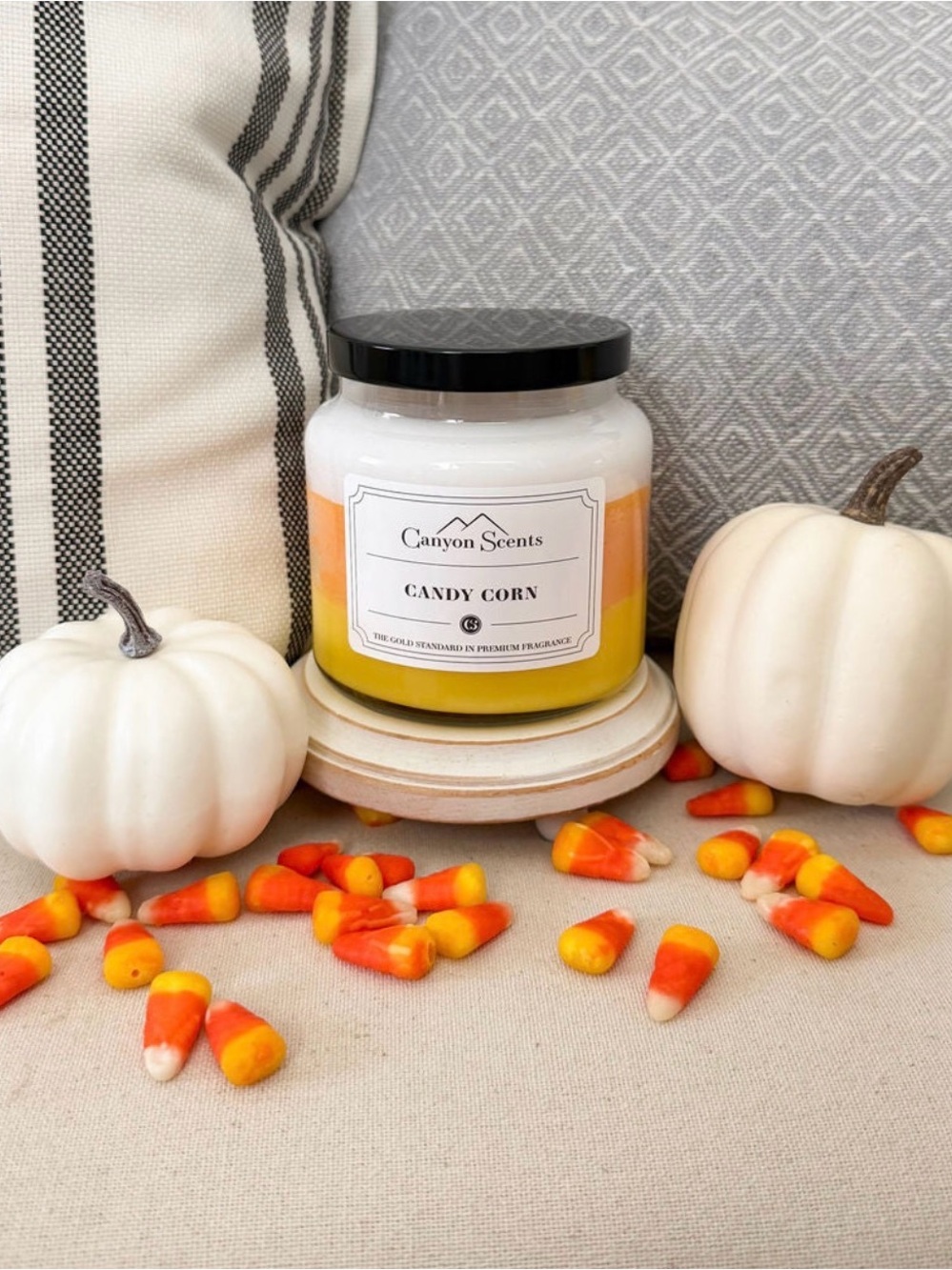 Candy Corn Scented Candle in White and Yellow